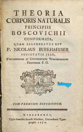 Theoria corporis naturalis principiis Boscovichii conformata