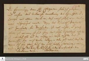 Mitteilung von August Hermann Francke an Joachim Lange.
