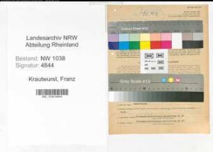 Entnazifizierung Franz Krautwurst , geb. 12.05.1898 (Bahnbeamter)