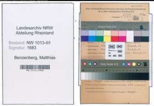 Entnazifizierung Matthias Benzenberg , geb. 03.08.1905 (Buchhalter)