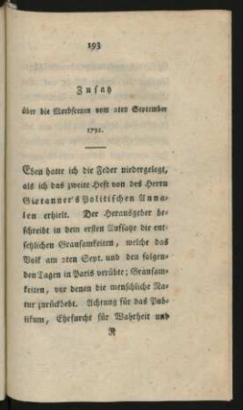 Zusatz über die Mordscenen vom 2ten September 1792.