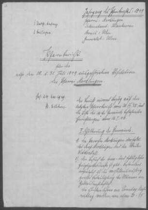 Merklingen (Alb): Pfarrbericht 1949