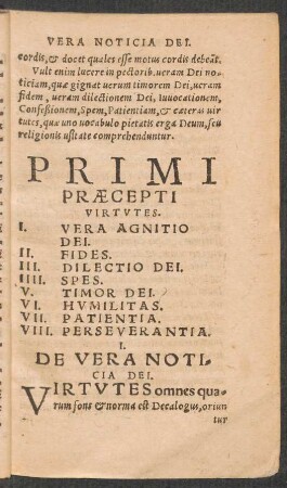 Primi Praecepti Virtutes.