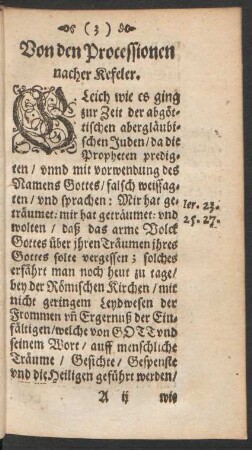 Von den Processionen nacher Kefeler.
