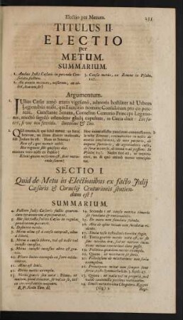 Titulus II. Electio per Metum