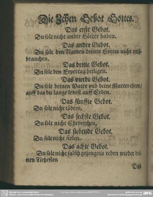 [Wortlaut der fünf Hauptstücke]