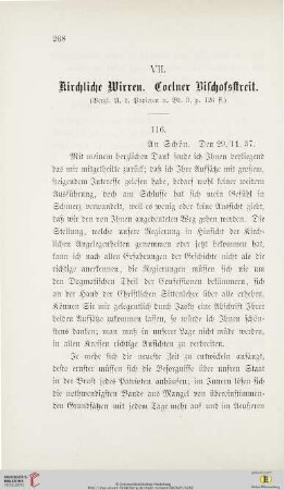VII. Kirchliche Wirren. Coelner Bischofsstreit