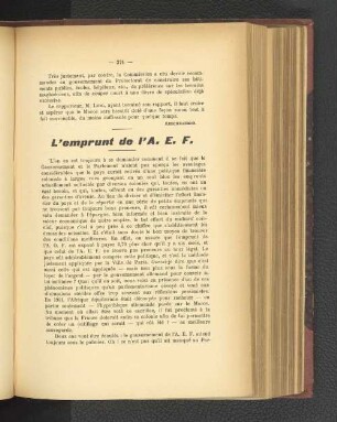 L'emprunt de l'A.E.F.