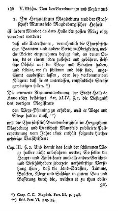 1. Im Herzogthum Magdeburg und der Grafschaft Mannsfeld Magdeburgischer Hoheit.