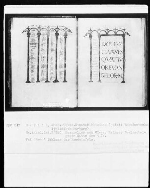 Evangeliar Kaiser Lothars — ---, Folio 14rectoKanontafel