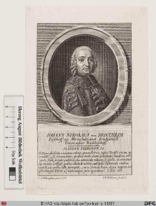 Bildnis (Johann) Nicolaus von Hontheim (Ps. Justus Febronius)