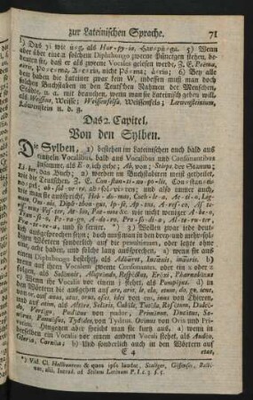 Das 2. Capitel, Von den Sylben