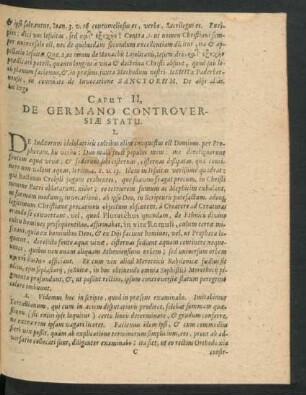 Caput II. De Germano Controversiae Statu.