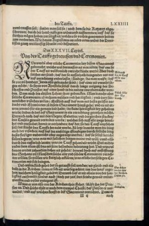 Das XXXVII. Capitel. Von des Tauffs gebreuchen ...