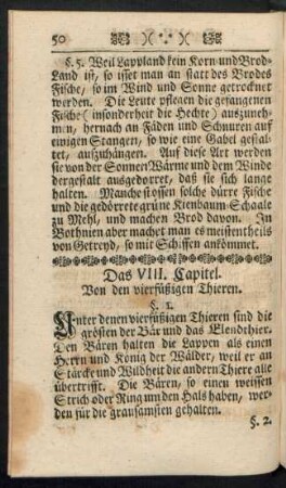 Das VIII. Capitel. Von den vierfüßigen Thieren.