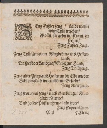 Zeug Fahler zeug/ balde wolln || wirn Tylli treschen/ ||