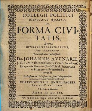 De forma civitatis