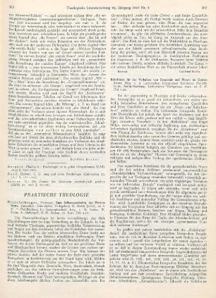 305-306 [Rezension] Dietzfelbinger, Hermann, Zum Selbstverständnis des Pfarrers heute
