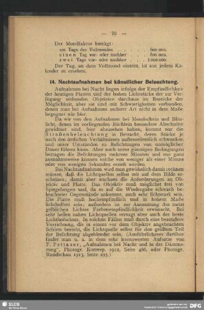 14. Nachtaufnahmen bei künstlicher Beleuchtung