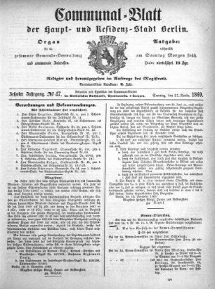 1869,47: No. 47, 21. November 1869