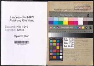 Entnazifizierung Karl Spiertz , geb. 05.02.1892 (Apotheker)