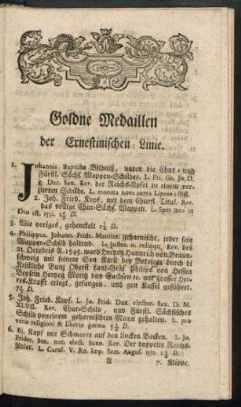 Goldne Medaillen der Ernestinischen Linie.