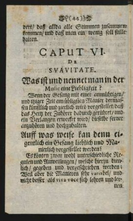 Caput VI. De Suavitate.
