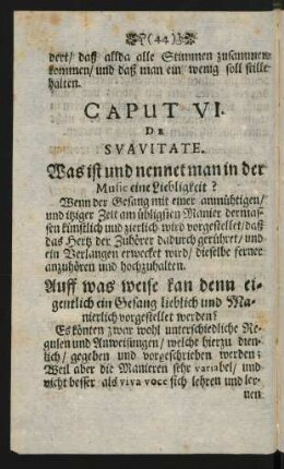 Caput VI. De Suavitate.
