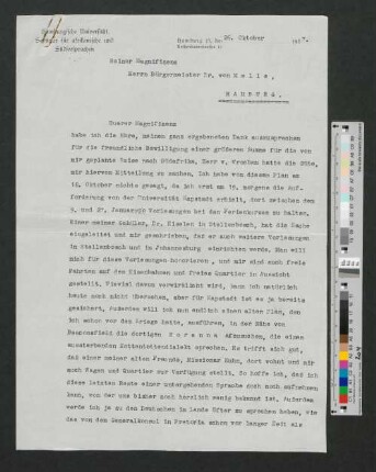 Brief an Werner von Melle