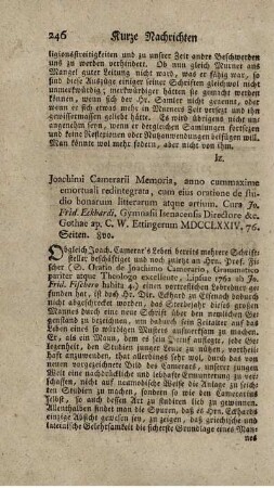 Joachimi Camerarii memoria anno cum maxime emortuali redintegrata.