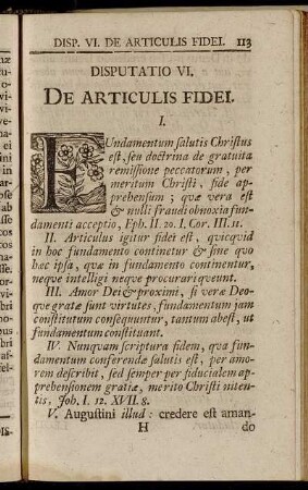 Disputatio VI. De Articulis Fidei
