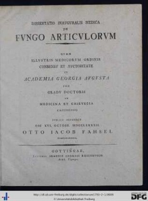 De Fungo Articulorum.