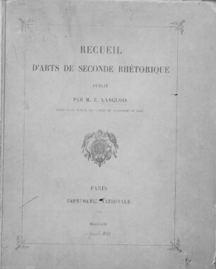 Recueil d'arts de seconde rhétorique