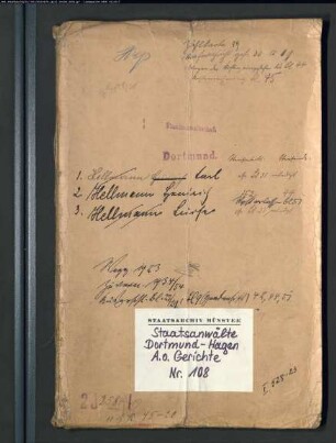 Landfriedensbruch (Plünderungen usw. in Hamm am 3.- 4.7.1919) Hellmann, Karl Hellmann, Heinrich Hellmann, Luise, geb. Haverkamp