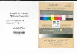 Entnazifizierung Peter Brueck , geb. 15.01.1921 ()