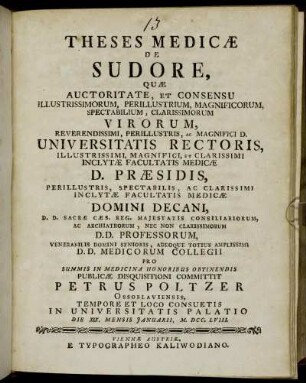 Theses Medicæ De Sudore