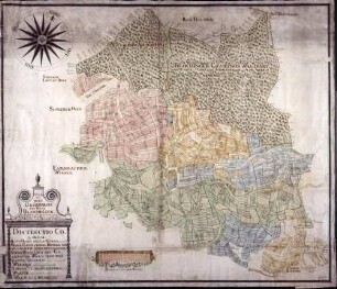 Blochingen Maßstab ca. 1 : 4200 kopiert von Joseph Musch col. handgez.
