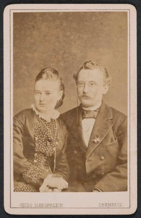 Doppelporträt des Juristen Seiferth mit seiner Frau : Doppelporträt des Juristen Seiferth mit seiner Frau. Visitfoto