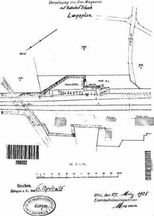 Erbach (Württ): Nebengebäude Bm-Magazin Lageplan