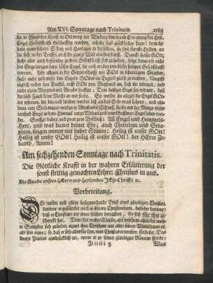 Am sechzehenden Sonntage nach Trinitatis