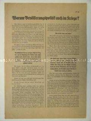 NS-Propagandaflugblatt für kinderreiche Familien zur Förderung der Wehrkraft des deutschen Volkes