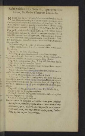 Admonitio ad lectorem