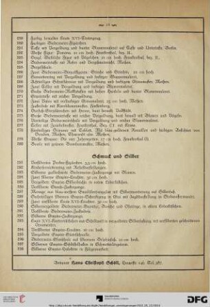 Schmuck und Silber (Nr. 281-330)