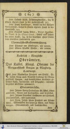 Kaiserlich-Königliche Oberämter.