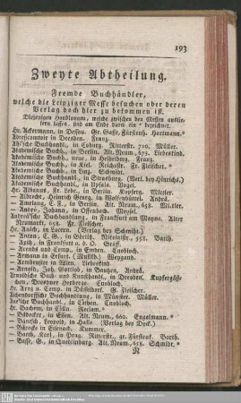 Fremden Buchhändler, welche die Leipziger Messen besuchen, …