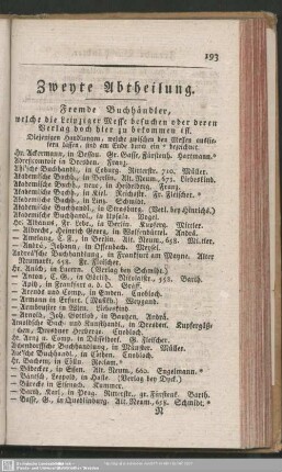 Fremden Buchhändler, welche die Leipziger Messen besuchen, …