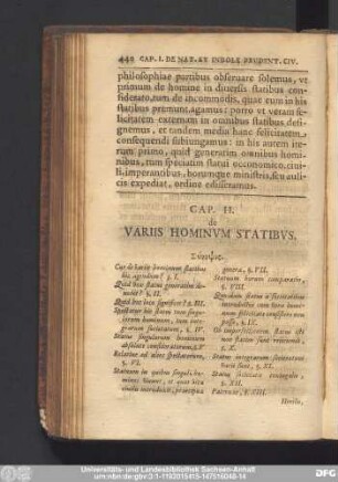 Cap. II. de Variis Hominum Statibus.