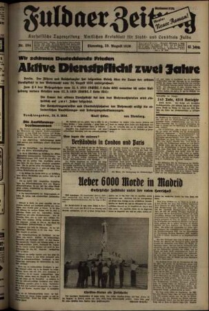 Ausgabe vom Dienstag, den 25. August 1936.