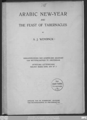 Arabic New-Year and the Feast of Tabernacles