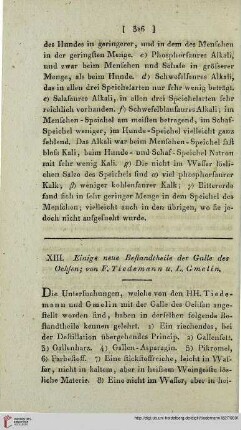 Einige neue Bestandtheile der Galle des Ochsen